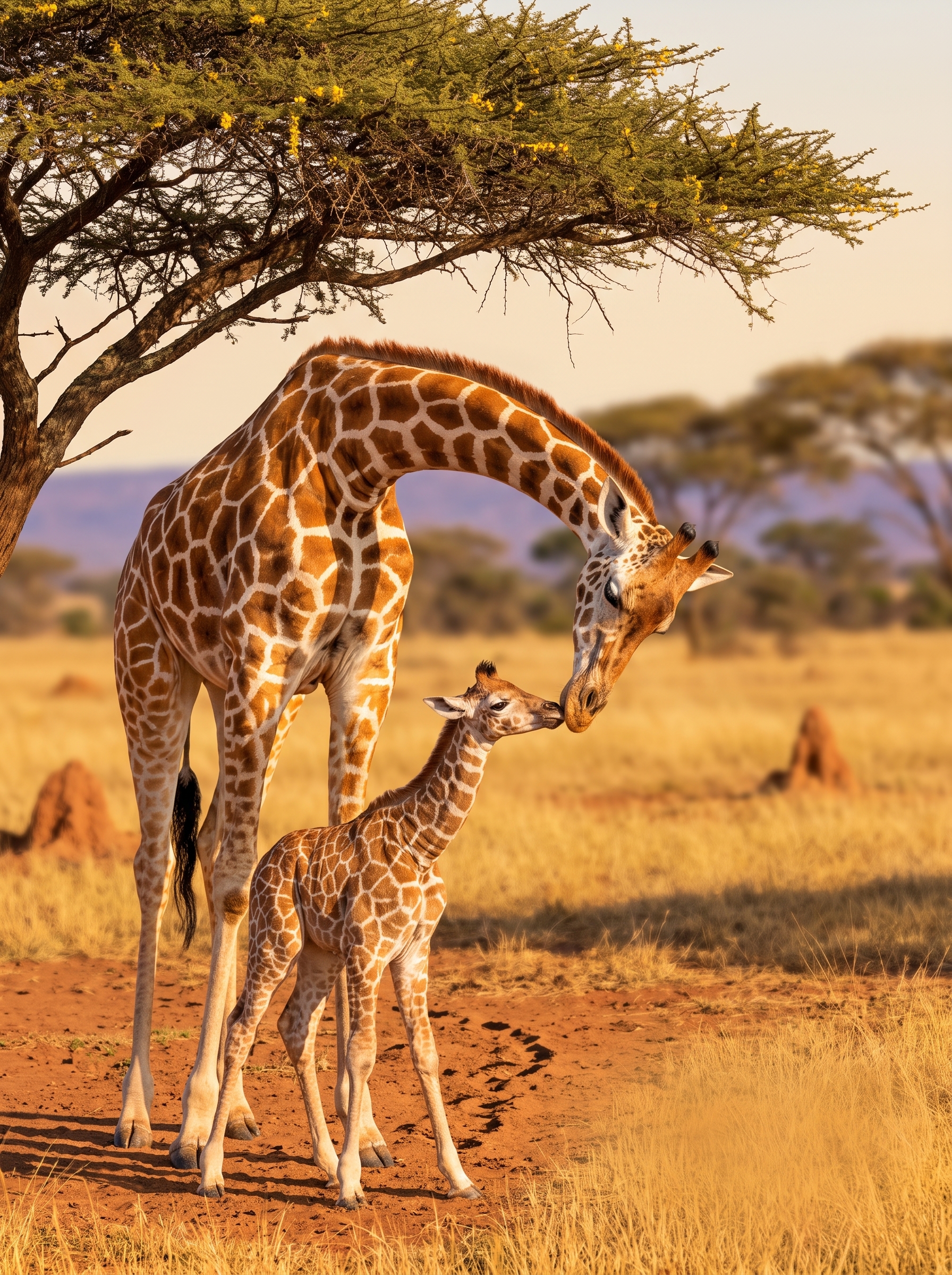Giraffe & Calf